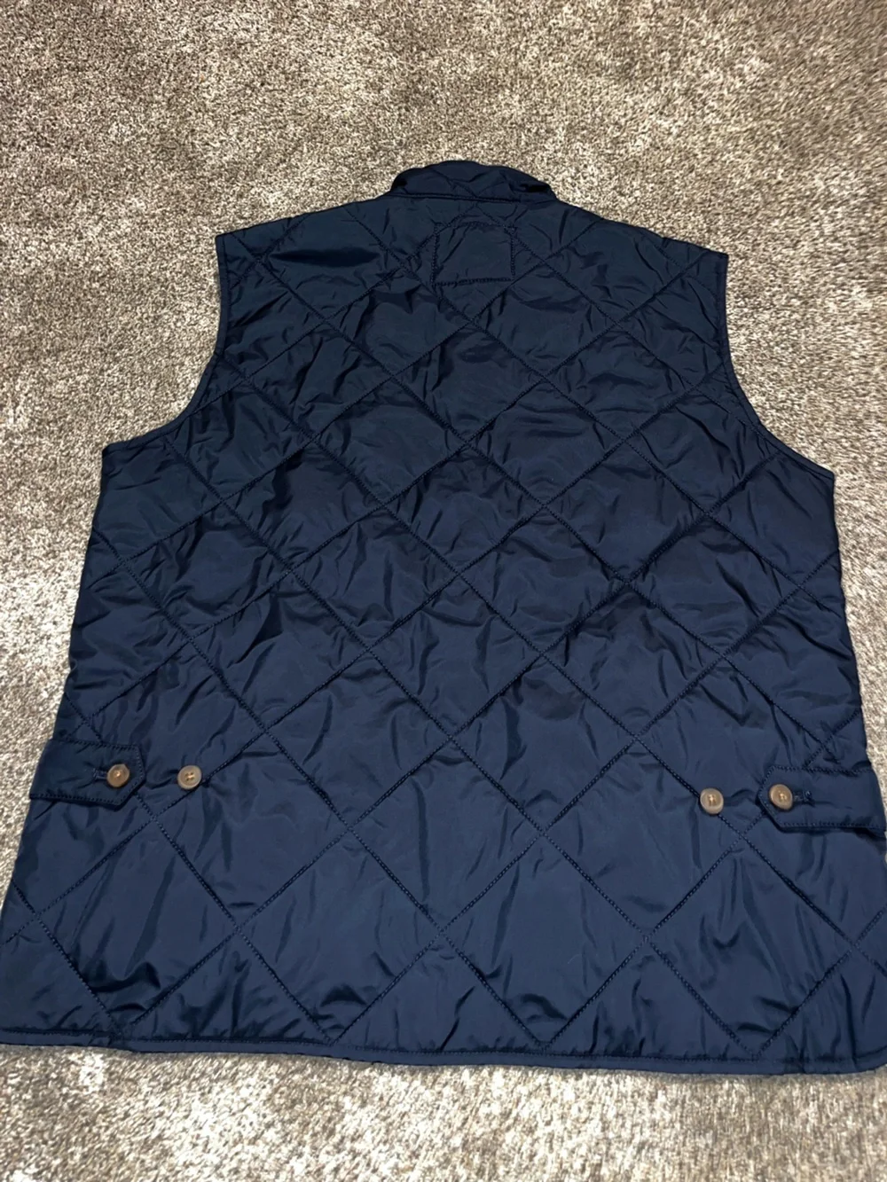 J Crew Vest Mens M Navy Blue Polyester Quilted Authentic Outerwear Classic